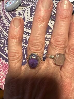 Sterling Silver Purple Mojave Oval Ring - Elegant Women's Jewelry